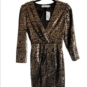 ASTR black and gold sequin Dress